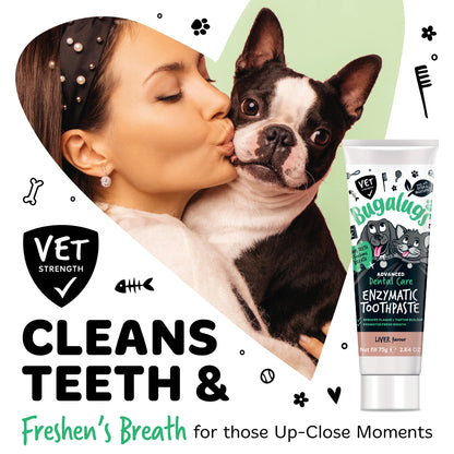 Bugalugs Dental Care Kit (Enzymatic Toothpaste with Finger Toothbrush) for Dogs & Cats