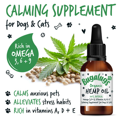 Bugalugs Organic Hemp Oil 50ml for Dogs & Cats