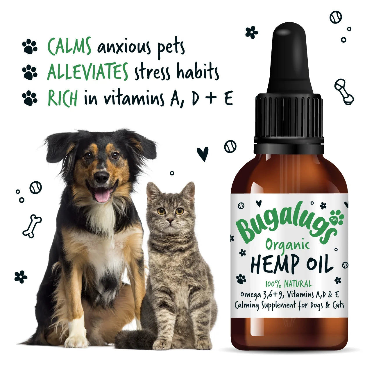 Bugalugs Organic Hemp Oil 50ml for Dogs & Cats