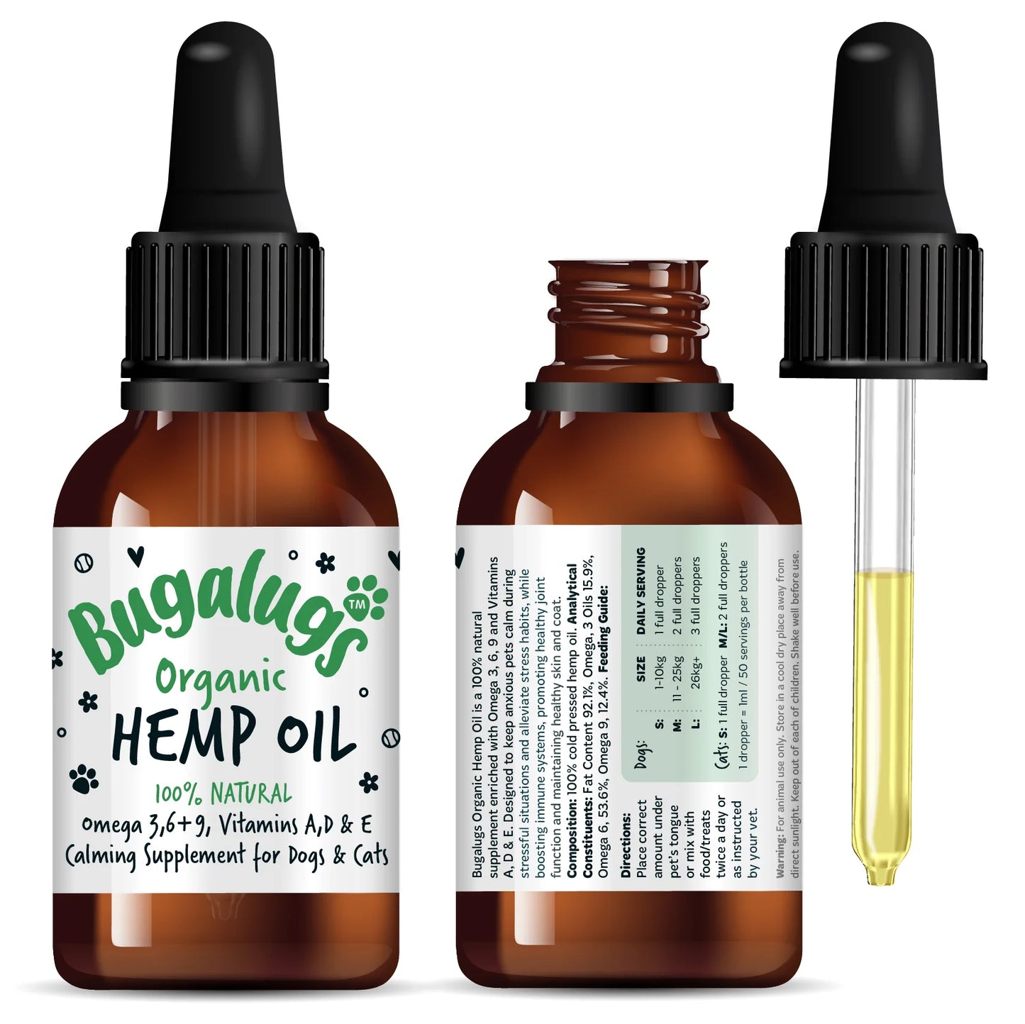 Bugalugs Organic Hemp Oil 50ml for Dogs & Cats