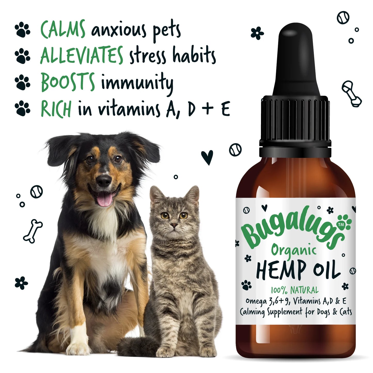 Bugalugs Organic Hemp Oil 50ml for Dogs & Cats