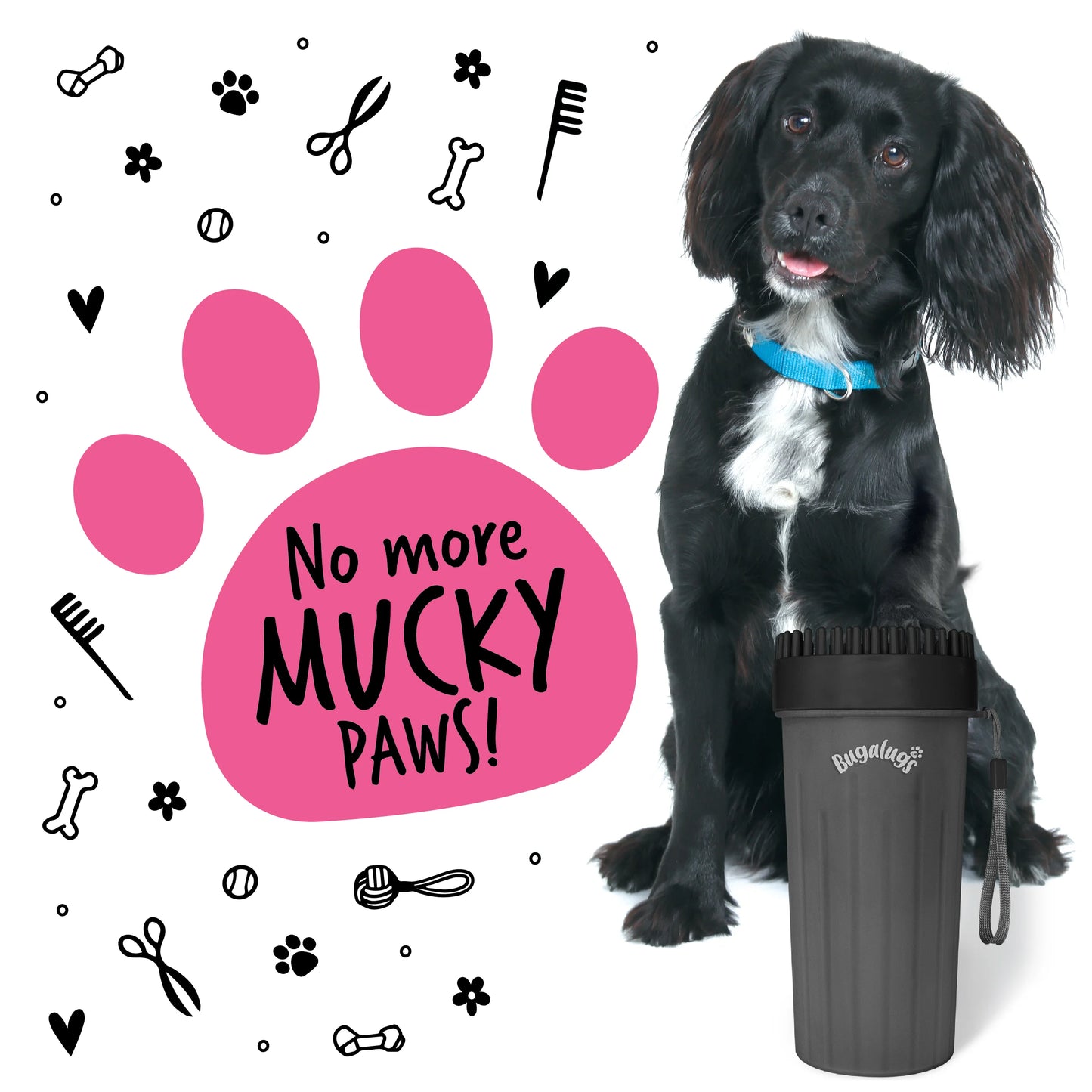 Bugalugs Paw Cleaner - Large (Black)