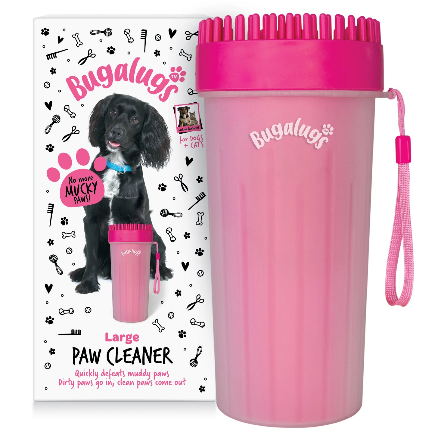 Bugalugs Paw Cleaner - Large (Pink)