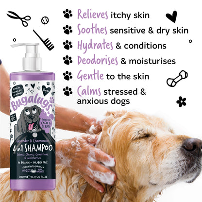 Bugalugs 4 In 1 (Lavender & Chamomile) Dog Shampoo 500ml