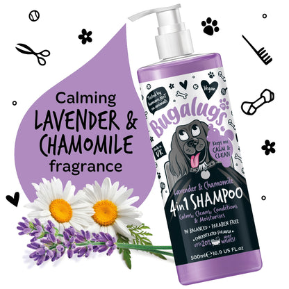 Bugalugs 4 In 1 (Lavender & Chamomile) Dog Shampoo 500ml