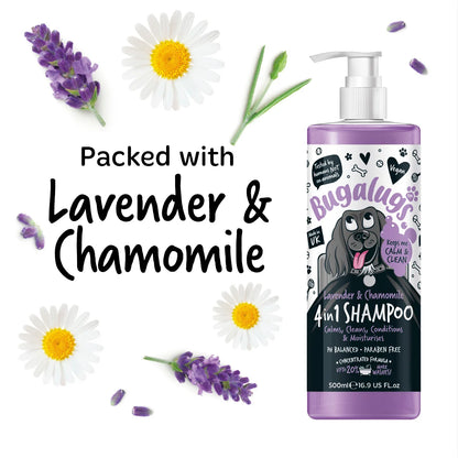 Bugalugs 4 In 1 (Lavender & Chamomile) Dog Shampoo 500ml