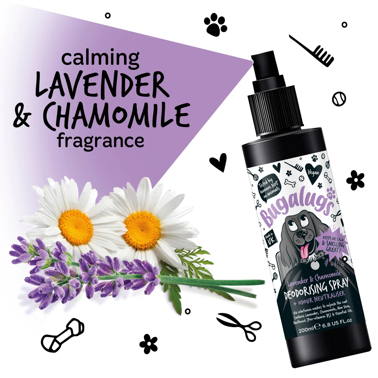 Bugalugs Lavender & Chamomile Deodorising Spray 200ml