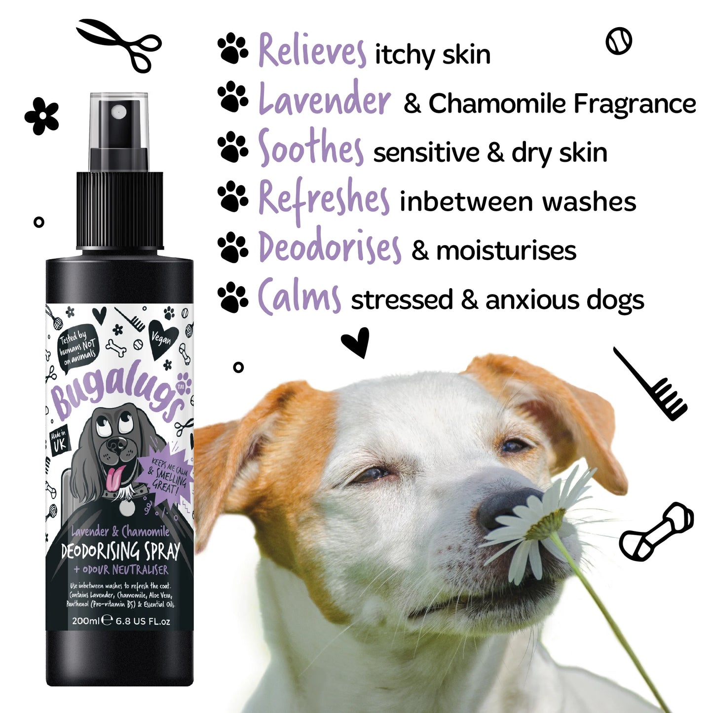 Bugalugs Lavender & Chamomile Deodorising Spray 200ml