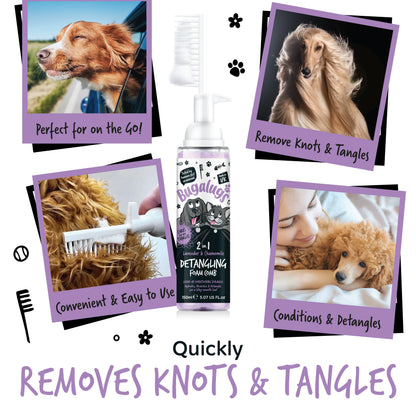 Bugalugs 2 in 1 Detangling Foam Comb For Dogs & Cats 200ml (Lavender & Chamomile)