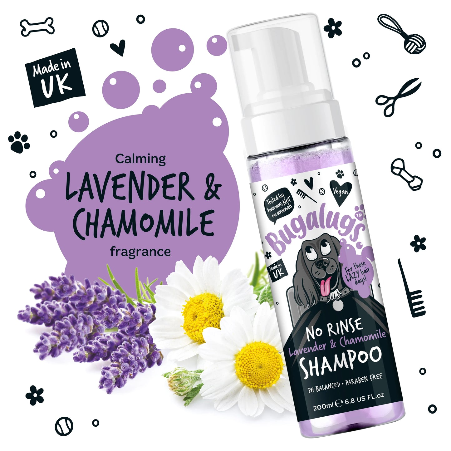 Bugalugs No Rinse Shampoo Lavender & Chamomile 200ml