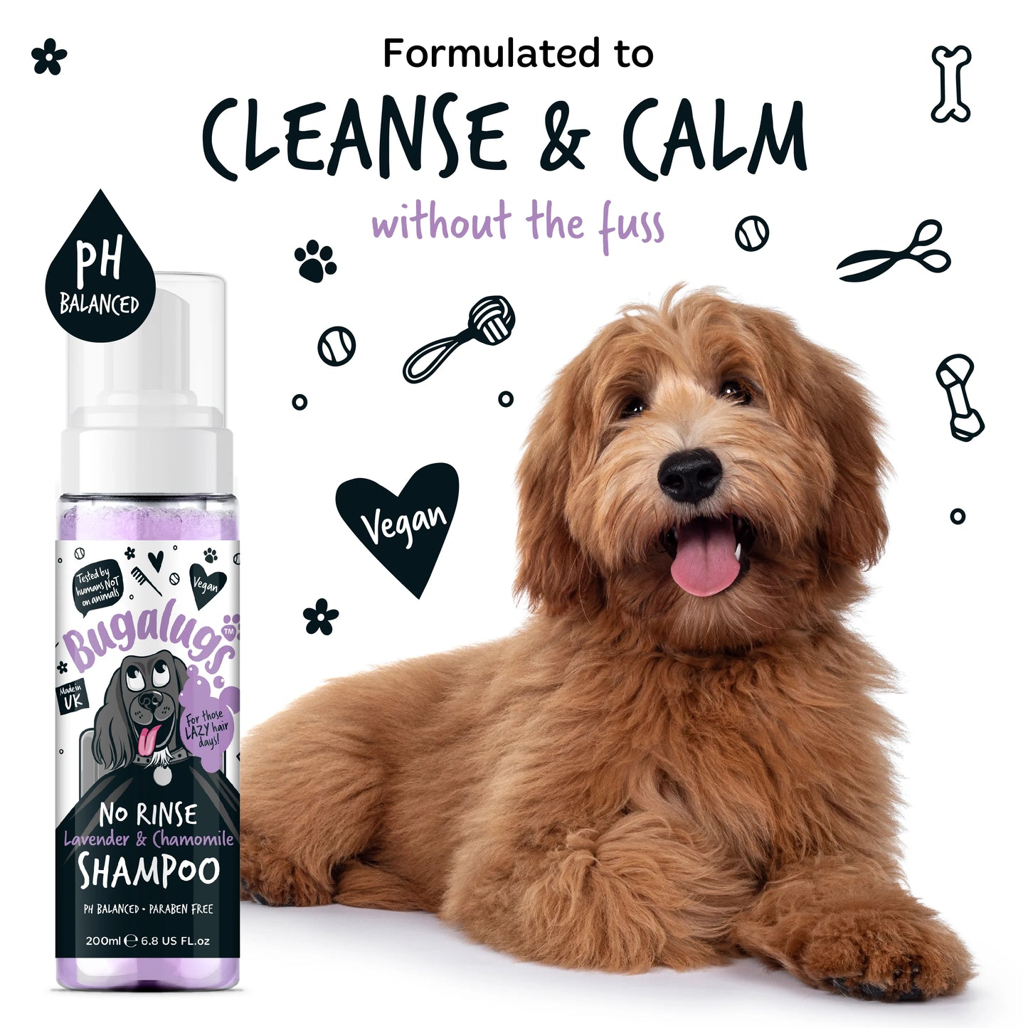 Bugalugs No Rinse Shampoo Lavender & Chamomile 200ml