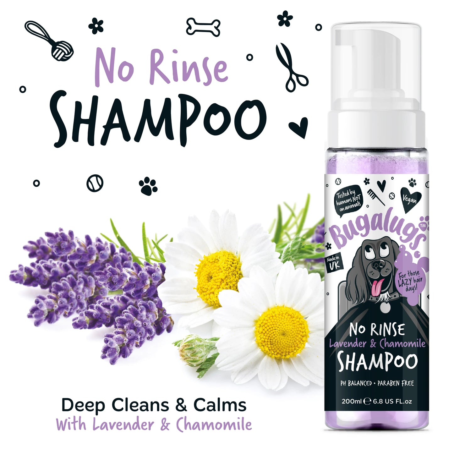 Bugalugs No Rinse Shampoo Lavender & Chamomile 200ml