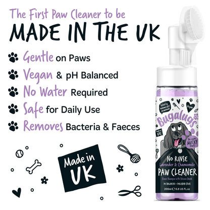 Bugalugs No Rinse Paw Cleaner Foam Shampoo 200ml - Lavender & Chamomile