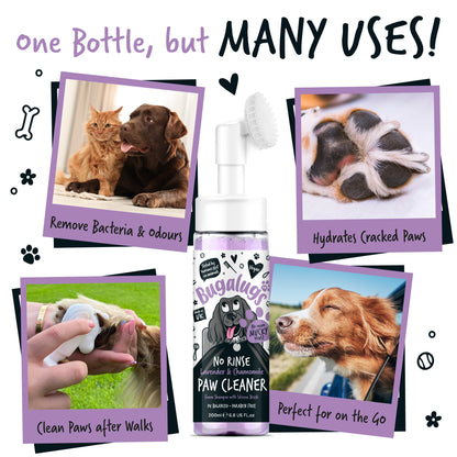 Bugalugs No Rinse Paw Cleaner Foam Shampoo 200ml - Lavender & Chamomile