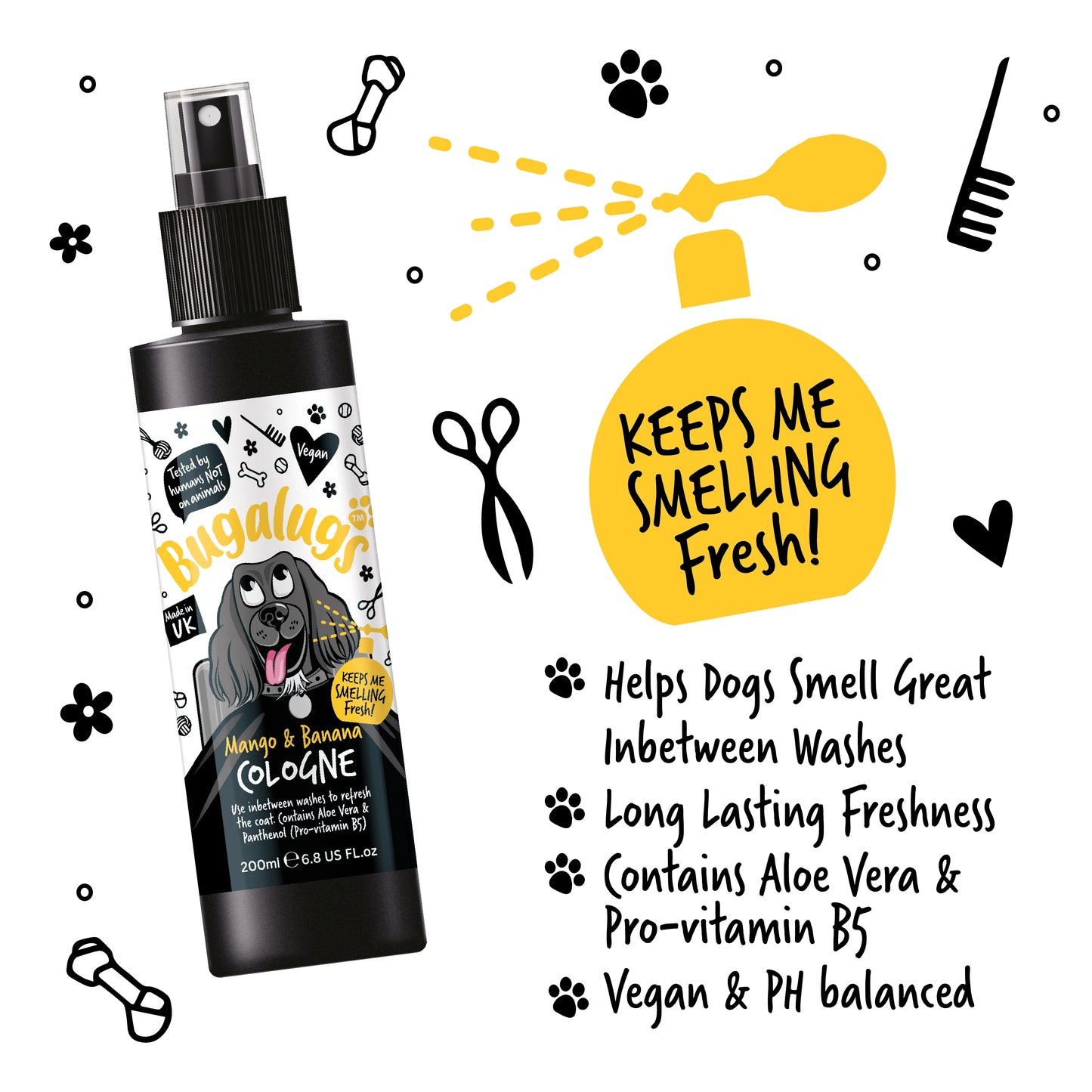Bugalugs Mango & Banana Dog Cologne 200ml