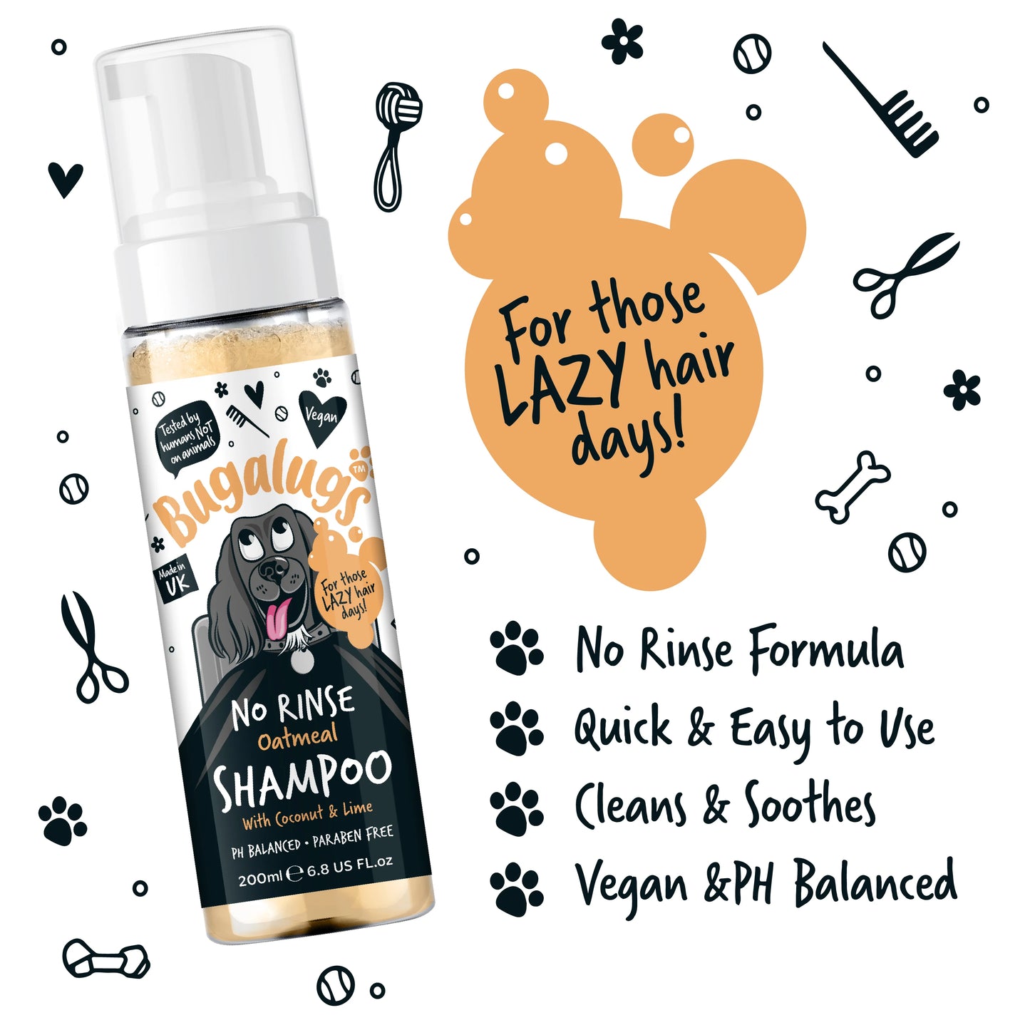 Bugalugs No Rinse Shampoo Oatmeal 200ml
