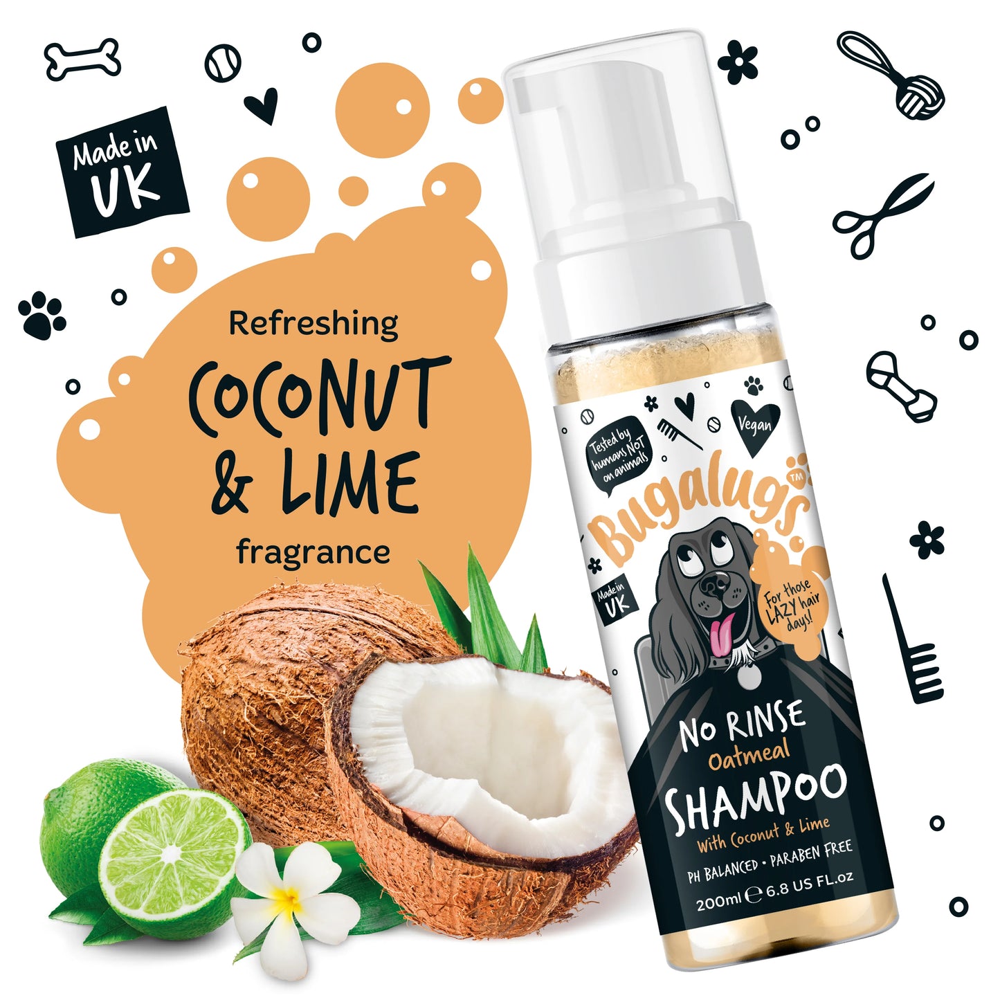 Bugalugs No Rinse Shampoo Oatmeal 200ml