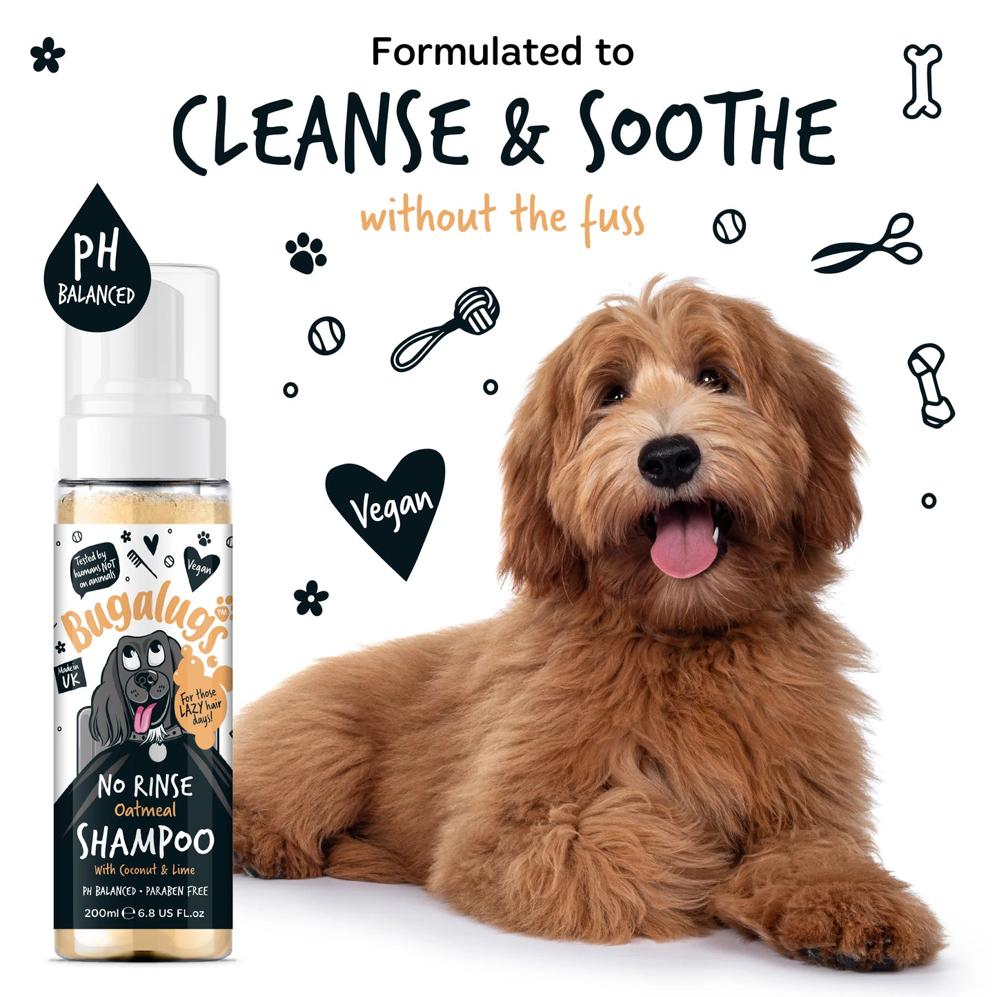 Bugalugs No Rinse Shampoo Oatmeal 200ml