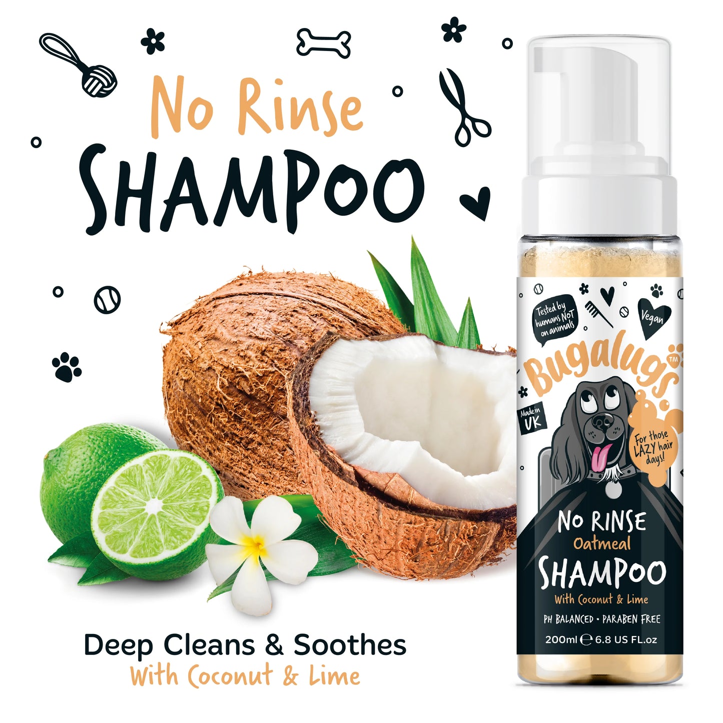 Bugalugs No Rinse Shampoo Oatmeal 200ml