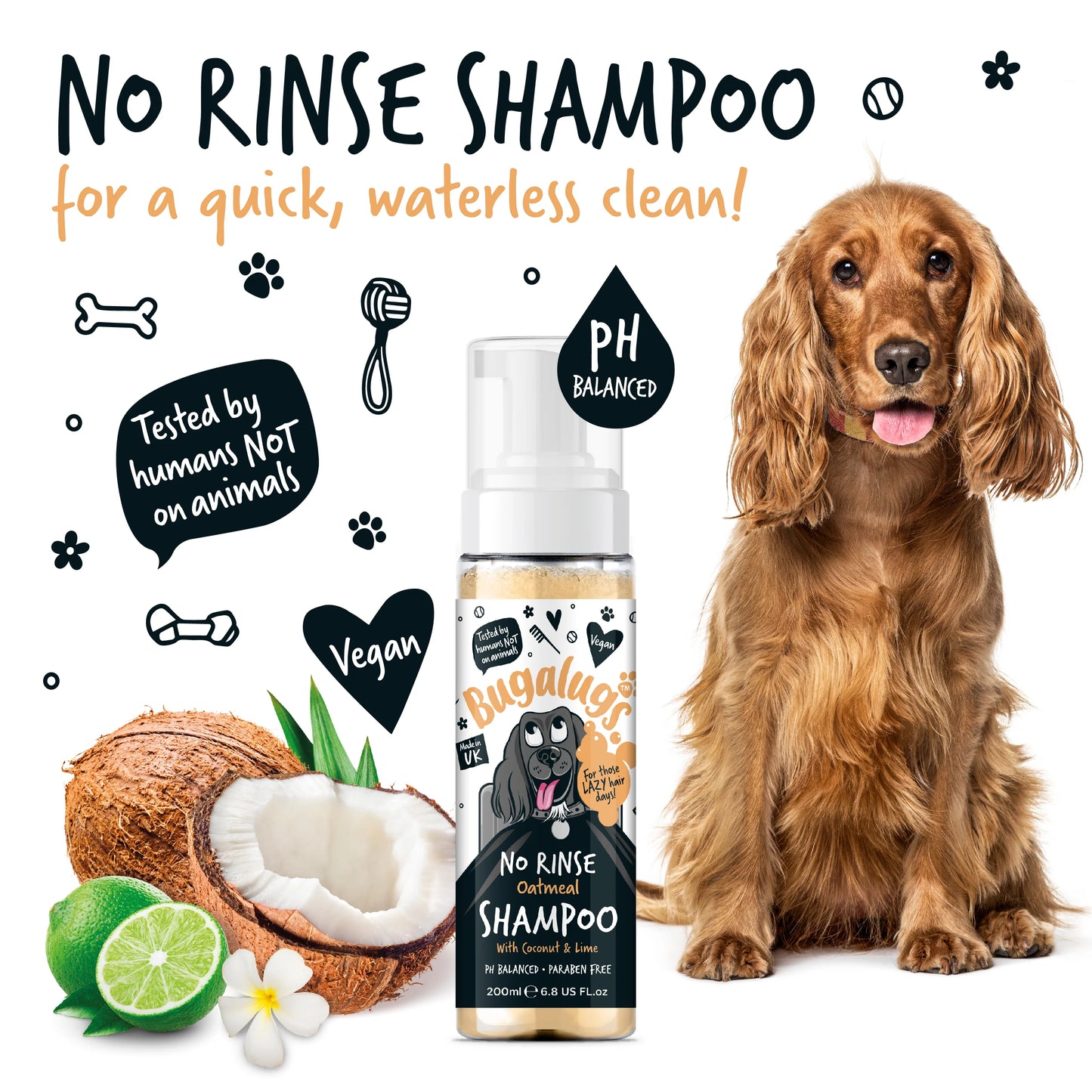 Bugalugs No Rinse Shampoo Oatmeal 200ml
