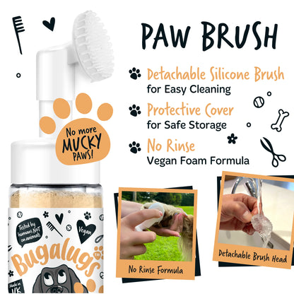 Bugalugs No Rinse Paw Cleaner Foam Shampoo 200ml - Oatmeal