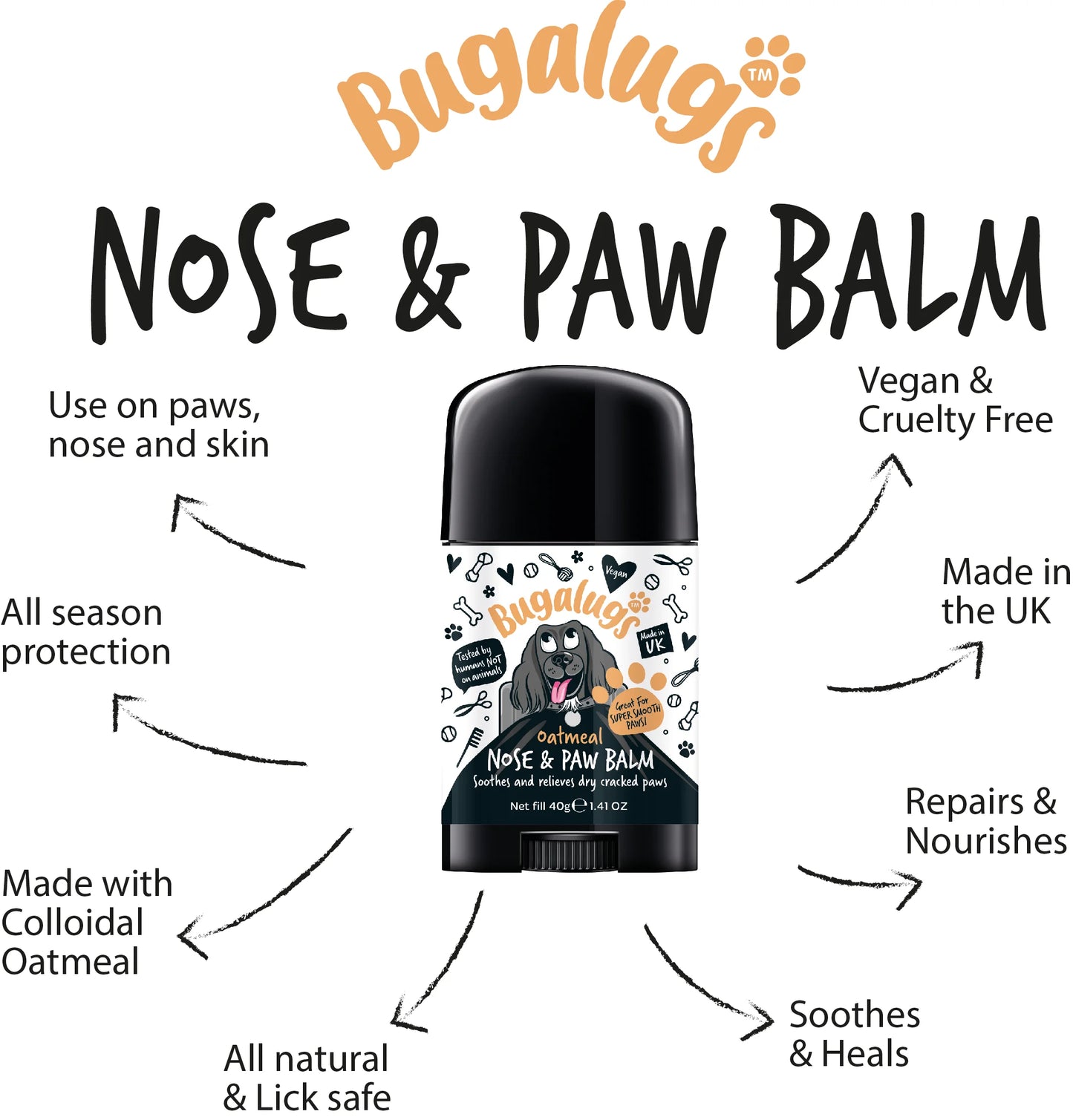 Bugalugs Paw & Nose Balm Stick 30g