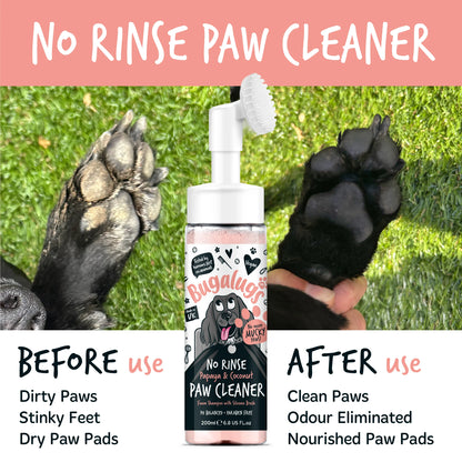 Bugalugs No Rinse Paw Cleaner Foam Shampoo 200ml - Papaya & Coconut