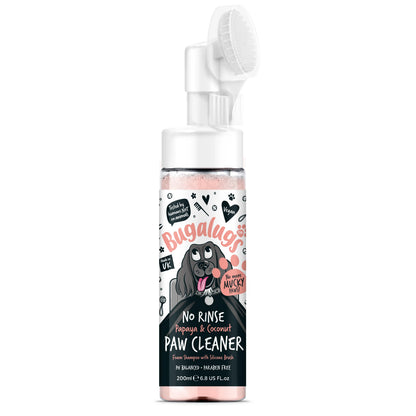 Bugalugs No Rinse Paw Cleaner Foam Shampoo 200ml - Papaya & Coconut