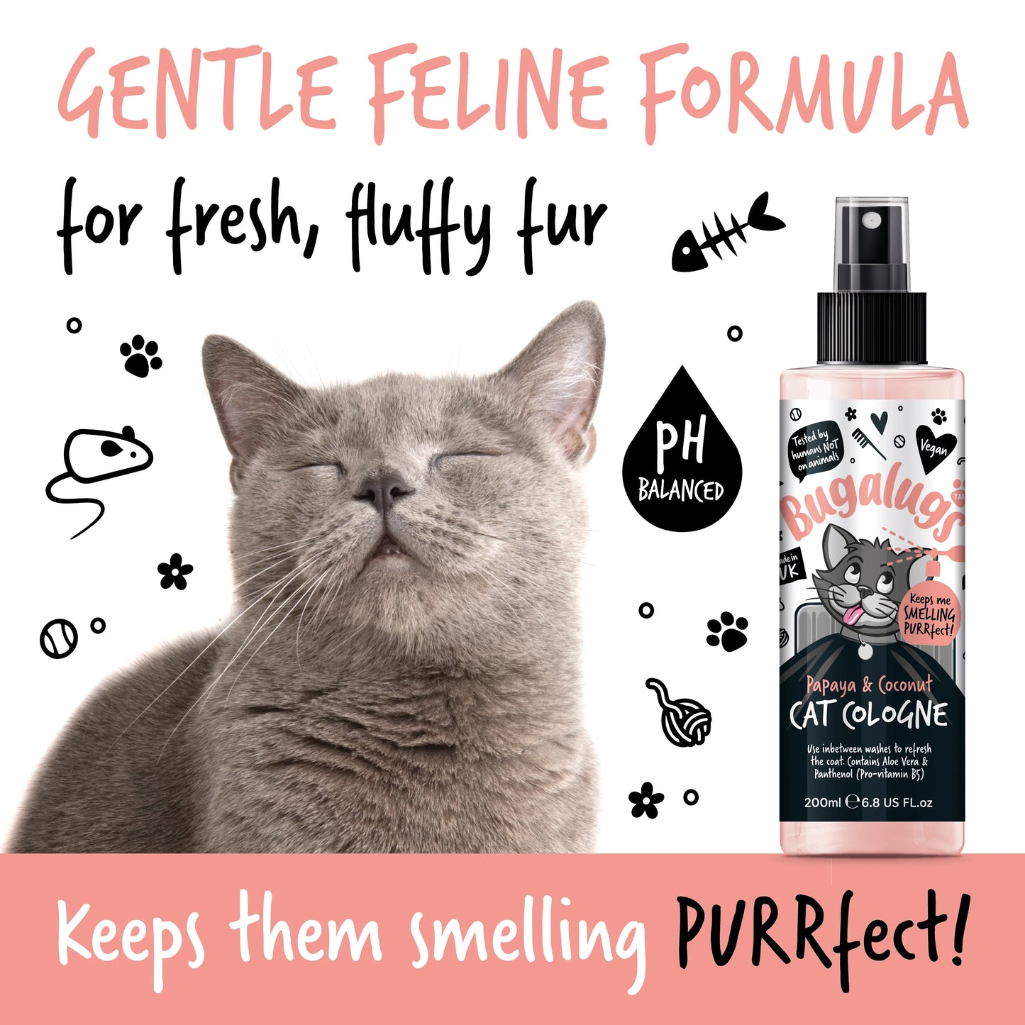 Bugalugs Papaya & Coconut Cat Cologne 200ml
