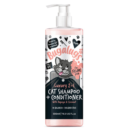 Bugalugs 2 in 1 Papaya & Coconut Cat Shampoo 500ml