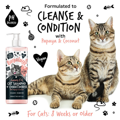 Bugalugs 2 in 1 Papaya & Coconut Cat Shampoo 500ml
