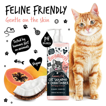 Bugalugs 2 in 1 Papaya & Coconut Cat Shampoo 500ml