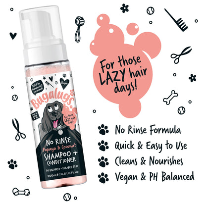 Bugalugs No Rinse Shampoo & Conditioner Papaya & Coconut 200ml