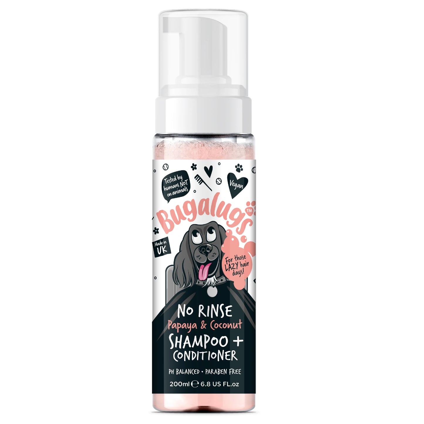 Bugalugs No Rinse Shampoo & Conditioner Papaya & Coconut 200ml