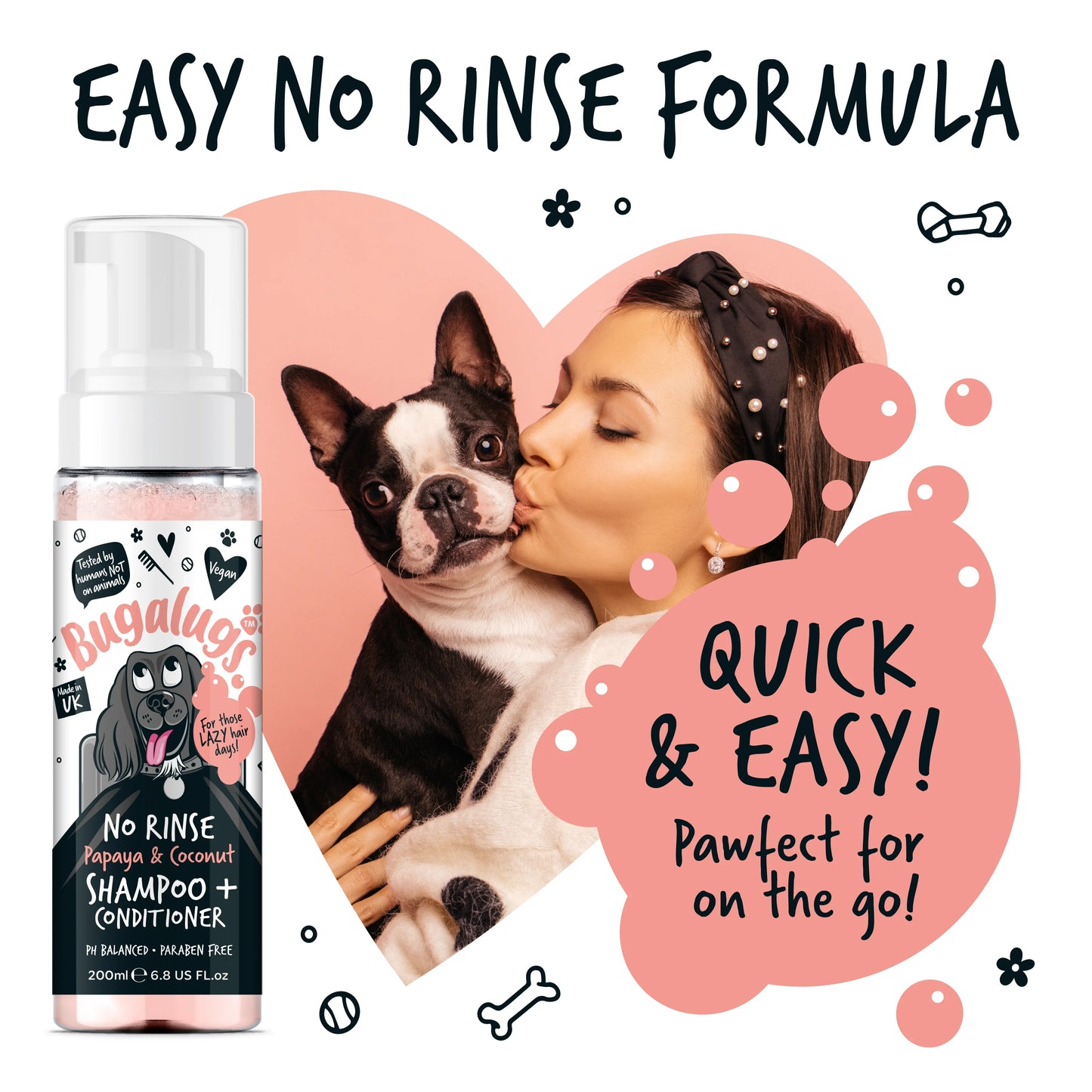 Bugalugs No Rinse Shampoo & Conditioner Papaya & Coconut 200ml