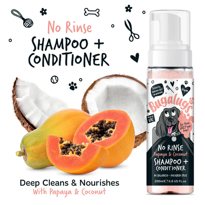 Bugalugs No Rinse Shampoo & Conditioner Papaya & Coconut 200ml