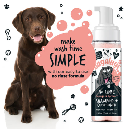 Bugalugs No Rinse Shampoo & Conditioner Papaya & Coconut 200ml