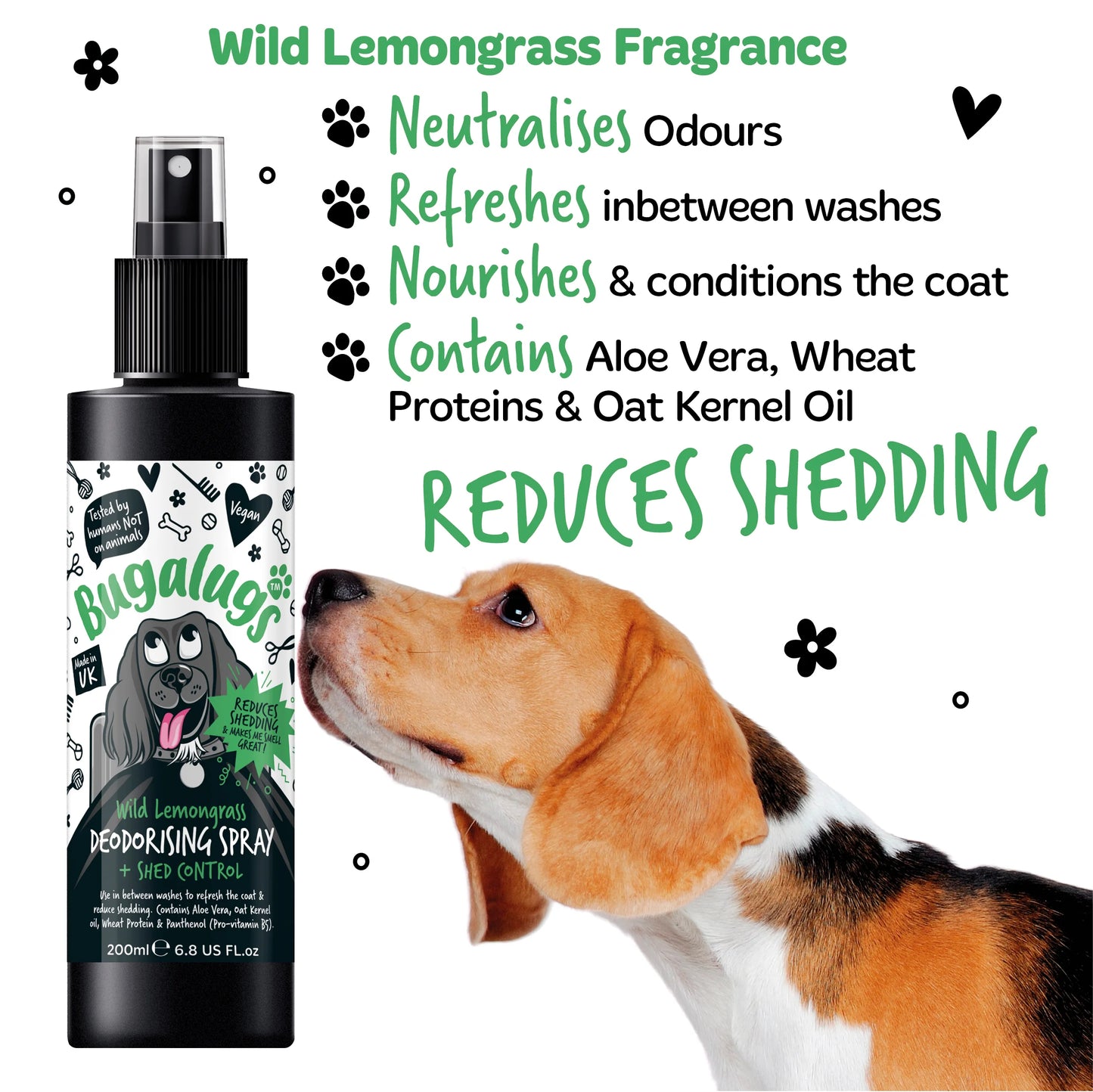 Bugalugs Shed Control Deodorising Spray 200ml