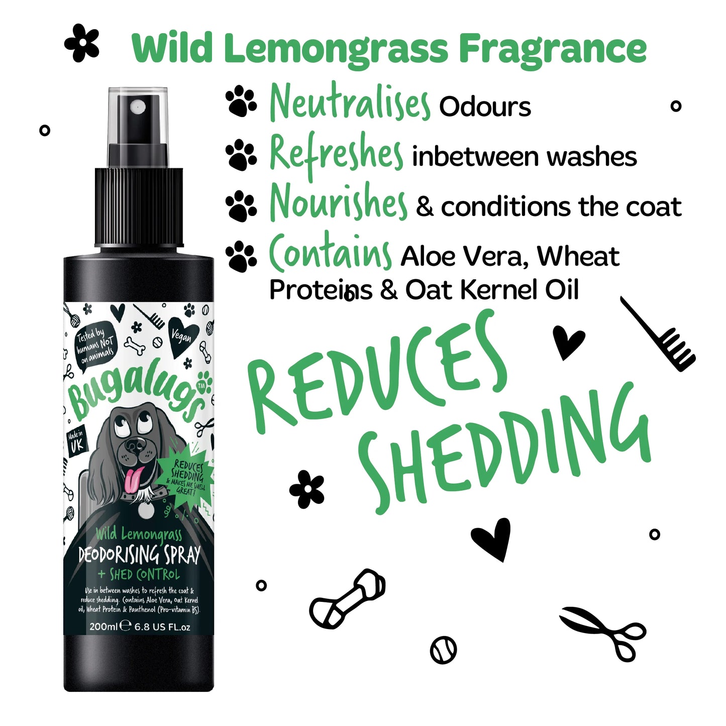 Bugalugs Shed Control Deodorising Spray 200ml