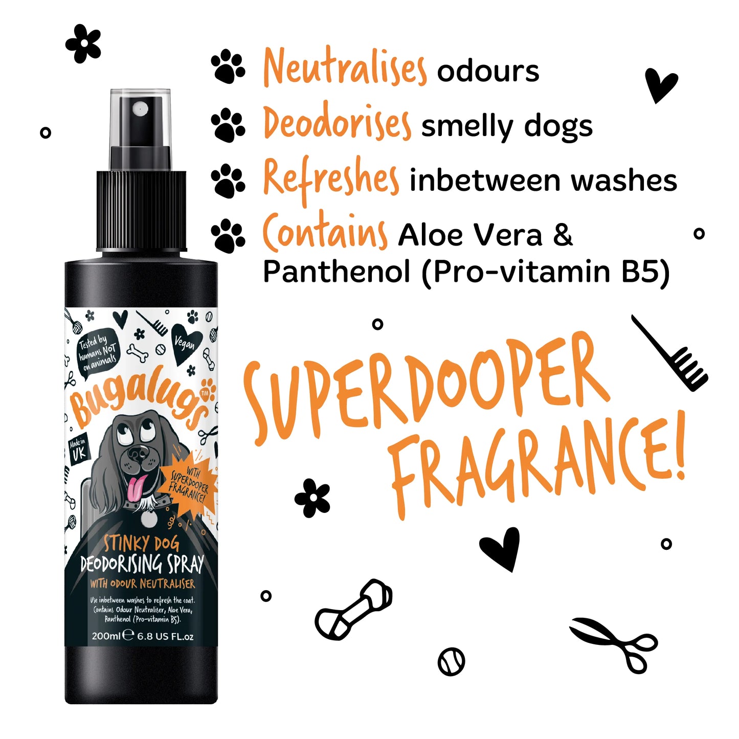 Bugalugs Stinky Dog Deodorising Spray 200ml