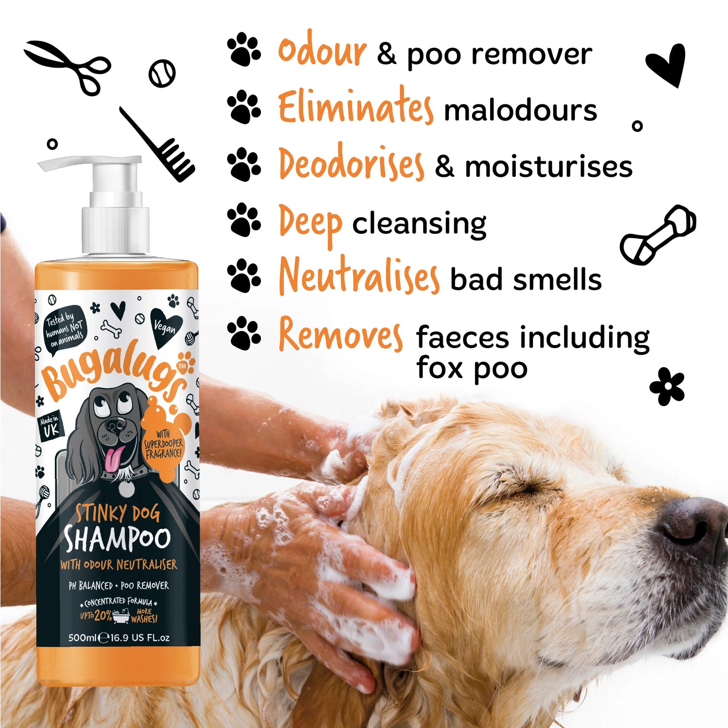 Bugalugs Stinky Dog Shampoo Odour Control 500ml