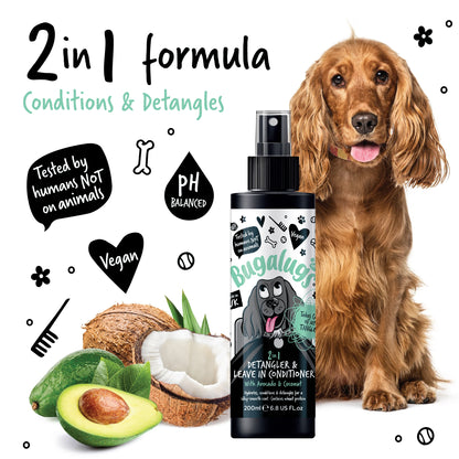 Bugalugs Tangle Tame Detangling & Conditioning Spray 200ml (Avocado & Coconut)