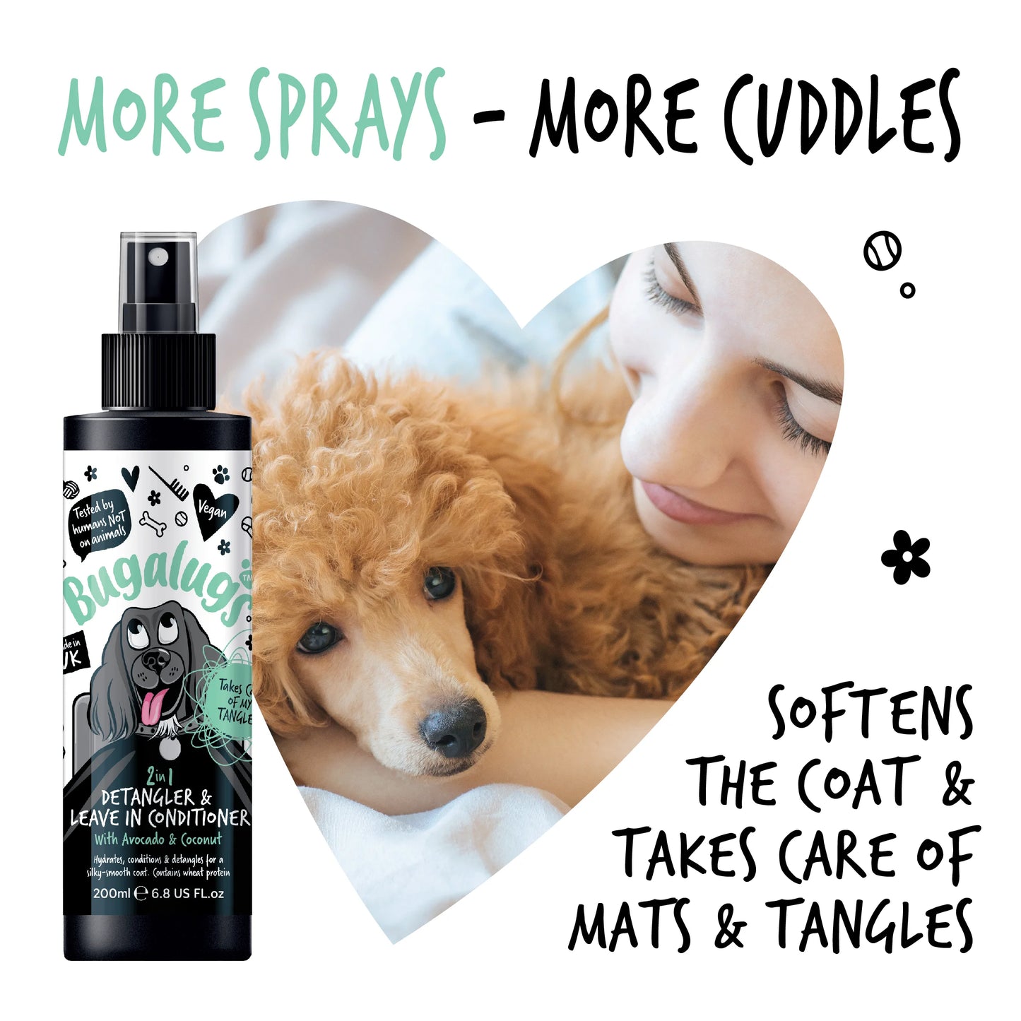 Bugalugs Tangle Tame Detangling & Conditioning Spray 200ml (Avocado & Coconut)