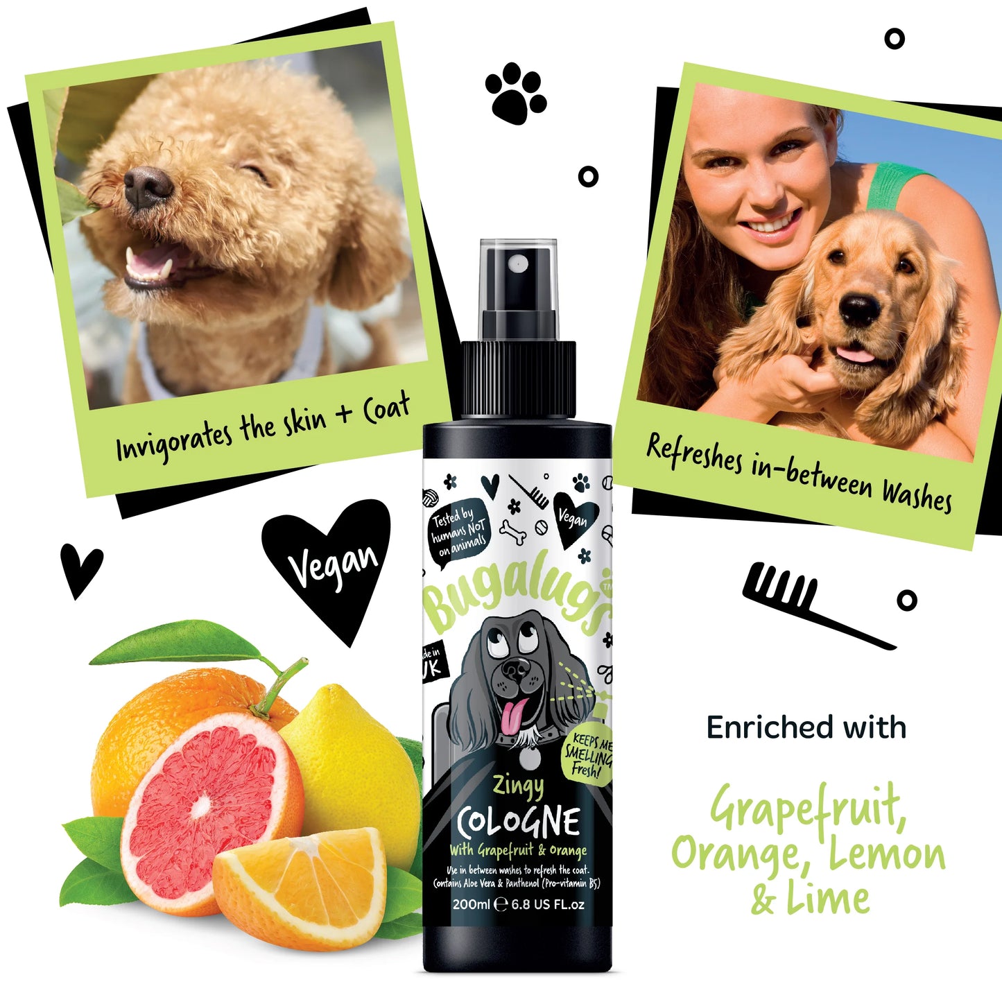 Bugalugs Zingy Dog Cologne (Grapefruit & Orange) 200ml