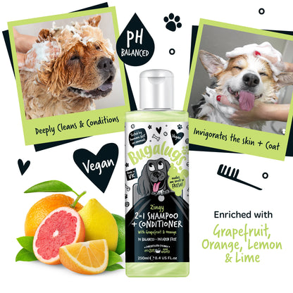 Bugalugs Zingy 2 in 1 Dog Shampoo & Conditioner 250ml