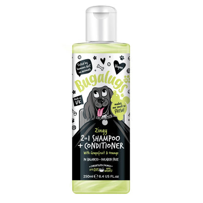 Bugalugs Zingy 2 in 1 Dog Shampoo & Conditioner 250ml