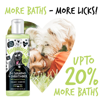 Bugalugs Zingy 2 in 1 Dog Shampoo & Conditioner 250ml