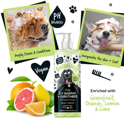 Bugalugs Zingy 2 in 1 Dog Shampoo & Conditioner 500ml