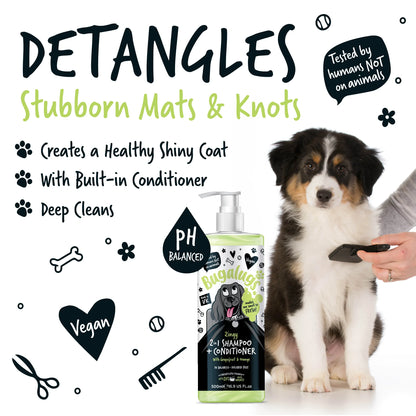 Bugalugs Zingy 2 in 1 Dog Shampoo & Conditioner 500ml