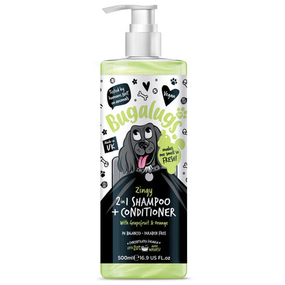 Bugalugs Zingy 2 in 1 Dog Shampoo & Conditioner 500ml